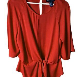Frank Lyman Design  Red Crepe  Blouse with back zip